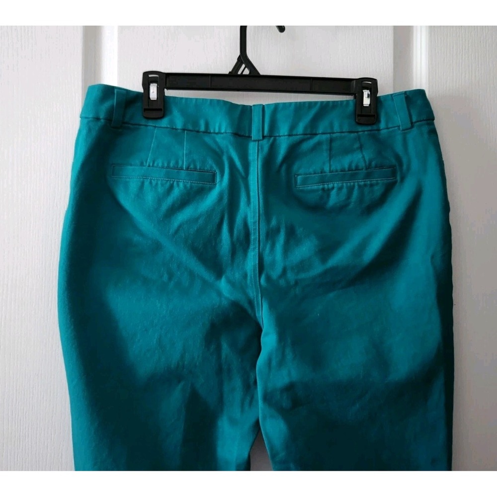 Chico's Women's Capri Pants Stretch Mid-Rise Pockets Green  Cotton Size‎ L(12) - Picture 6 of 10